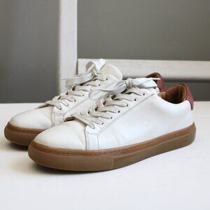 Thursday White Leather Everyday Premier Low Top Gum Sole Sneakers Size 10